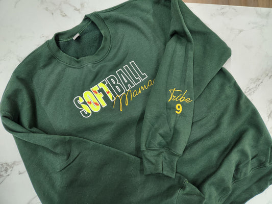 Softball Mama Applique Crewneck