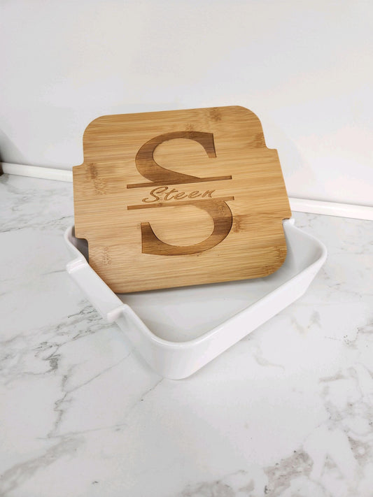 9x9 Monogram Casserole Dish