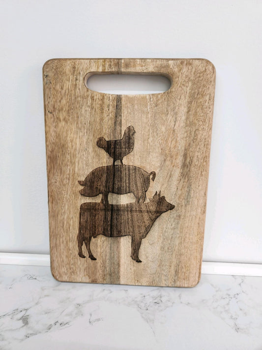 Farm Animal Cutting Board